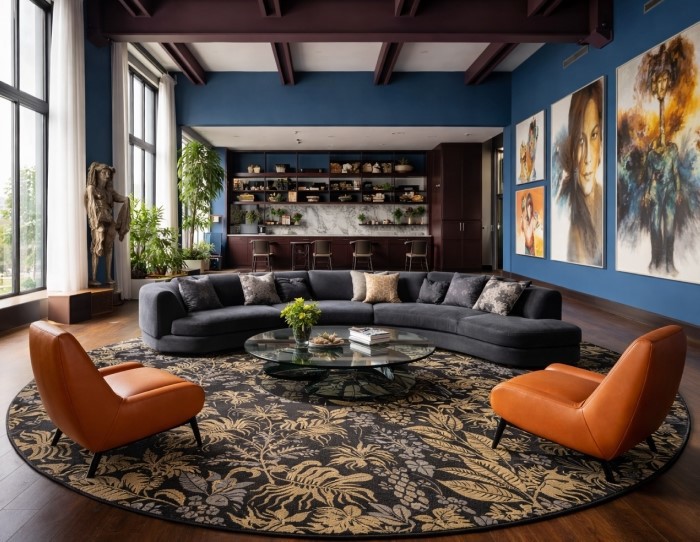 floral round rug
